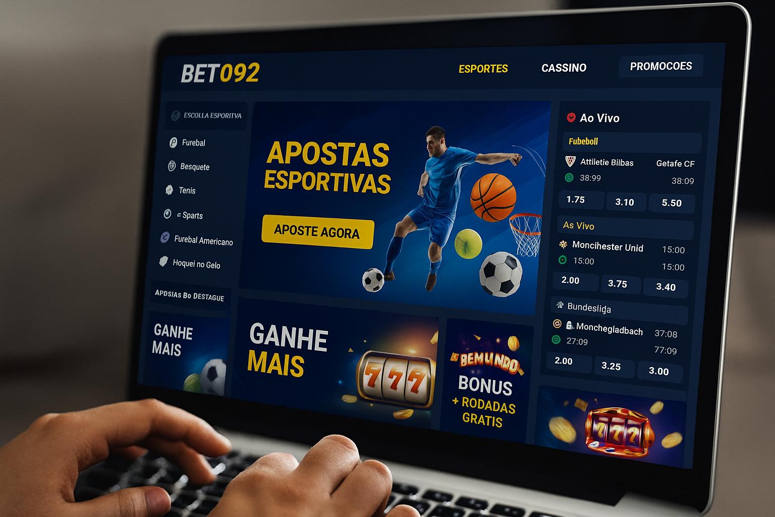 Apostas esportivas no cassino online BET092